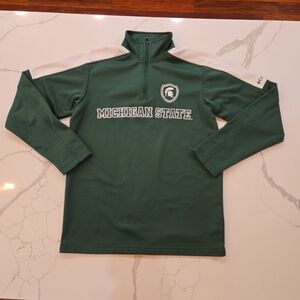 Columbia Michigan State Spartans 1/4 Zip Pullover Fleece Sweater Mens Size Large